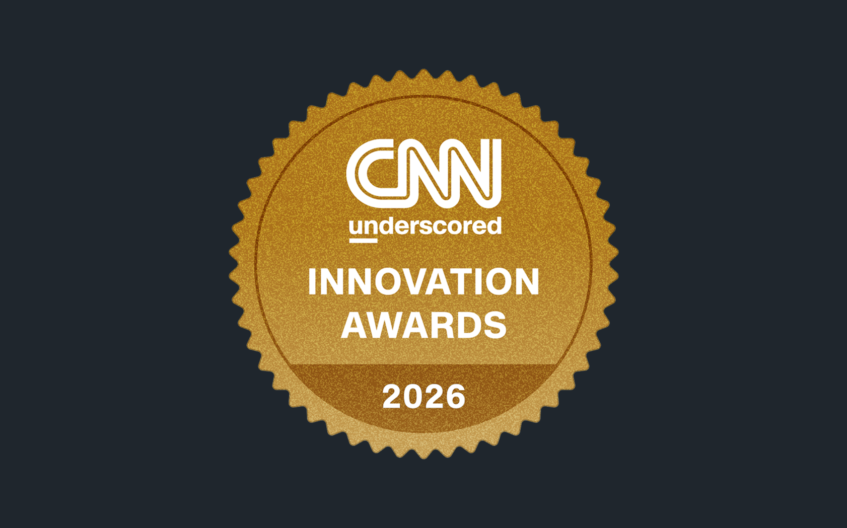 Gold seal for the CNN Underscored Innovation Award 2026, awarded to the EDJY fingernail cutter.